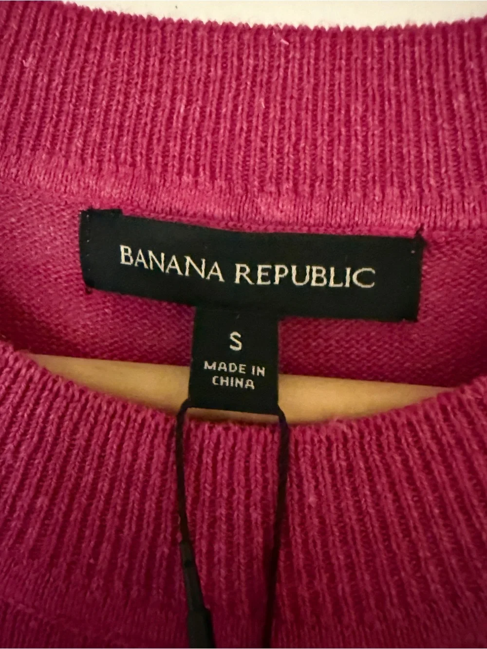 Banana Republic Men’s Short-Sleeve Crew Sweater - Magenta